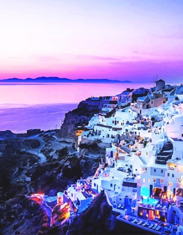 Santorini Island View Paint By Numbers