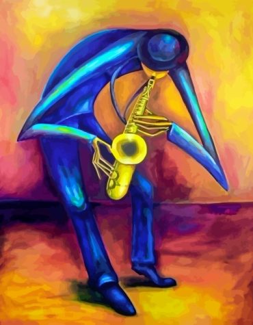 Saxophonist Music Scene Paint By Numbers