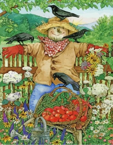 Farm Life with Scarecrow Paint By Numbers