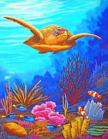 Sea Turtle Ocean Adventure Paint By Numbers