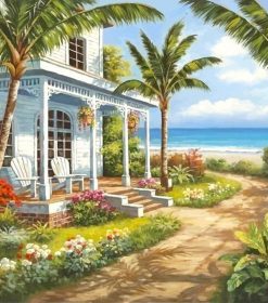 Seaside Seascape Houses Paint By Numbers