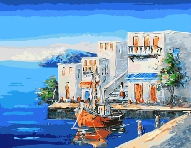 Seaside City Landscape Paint By Numbers