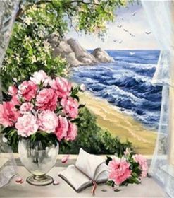 Seaside Flowers Vase Paint By Numbers