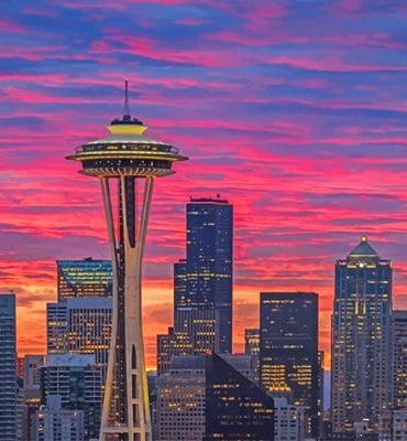 Seattle Space Needle Sunset View Paint By Numbers
