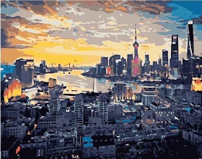 Shanghai Cityscape Paint By Numbers