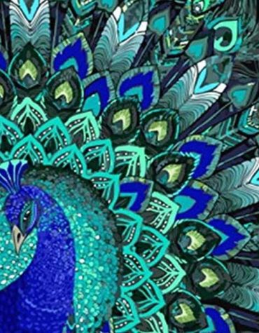 Blue Golden Peacock Paint By Numbers