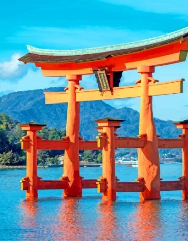 Beautiful Itsukushima Shrine Paint By Numbers