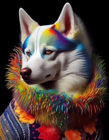 Colorful Siberian Husky Paint By Numbers