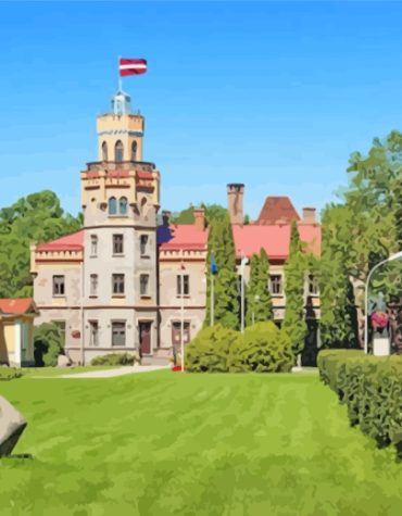 Spectacular Sigulda Castle Paint By Numbers