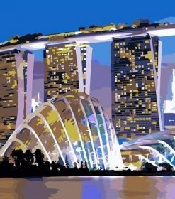 Singapore City Nightscape Paint By Numbers