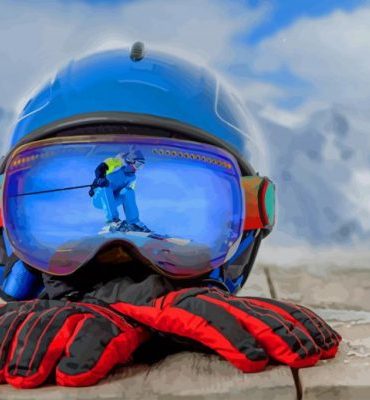 Ski Planks with Gloves Paint By Numbers