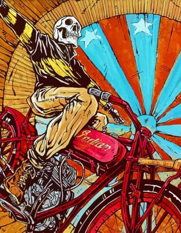 Motorcycle Skull Adventure Paint By Numbers