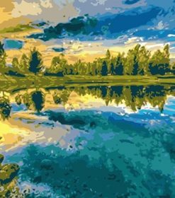 Scenic Forest Lake Paint By Numbers