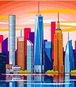 New York Skyline Art Paint By Numbers