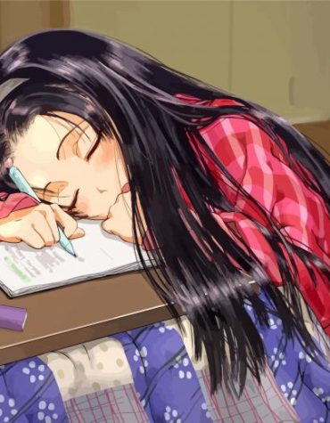 Sleepy Anime Girl Paint By Numbers