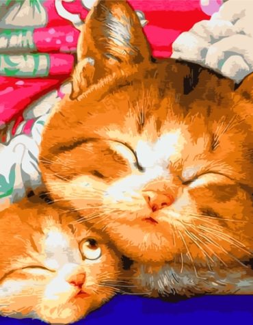 Cute Sleepy Kittens Paint By Numbers
