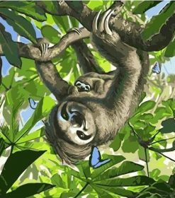 Sloth and Trees Paint By Numbers