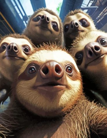 Sloth Family in the Forest Paint By Numbers