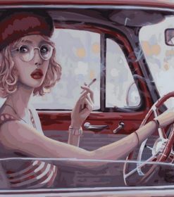 Smoking Girl Car Paint By Numbers