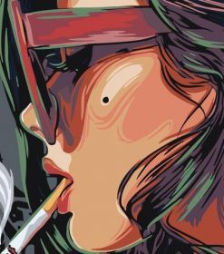 Smoking Girl Cigarette Paint By Numbers