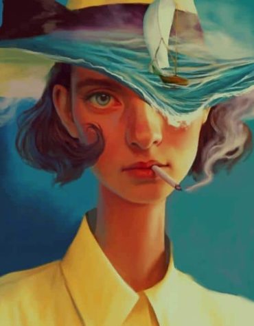 Smoking Girl Cigarette Paint By Numbers