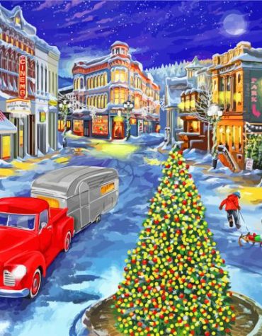 Winter Snow City Paint By Numbers