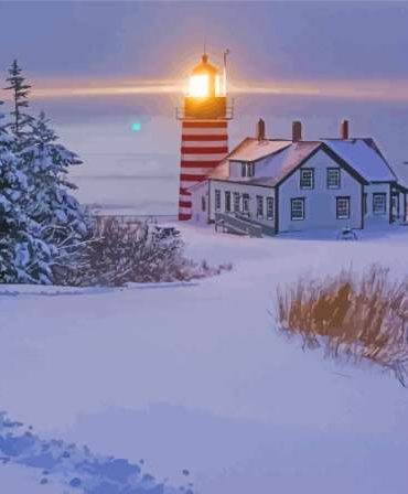 Winter Wonderland in Lubec Paint By Numbers
