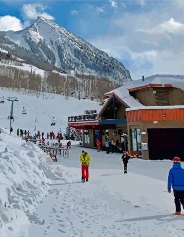 Snowy Winter Landscape Paint By Numbers