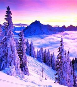 Spectacular Mountain Landscape Paint By Numbers