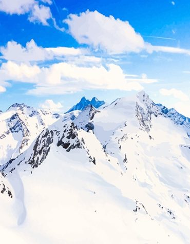 Snowy Mountain Landscape Paint By Numbers