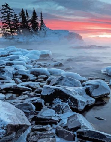 Winter Landscapes of Minnesota North Shore Paint By Numbers