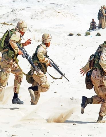 Soldier Running with Rifle Paint By Numbers