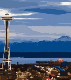 Seattle Space Needle Paint By Numbers
