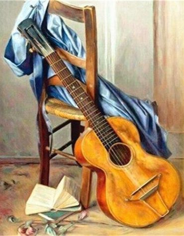 Vintage Spanish Guitar Paint By Numbers