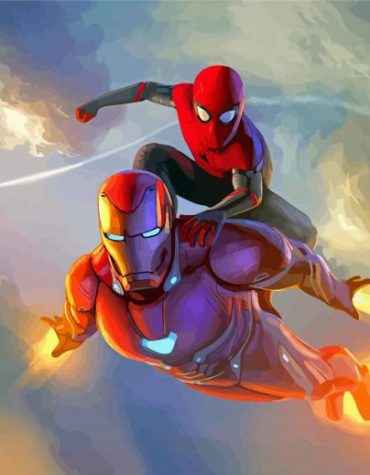 Iron Man and Spider Man Heroes Paint By Numbers