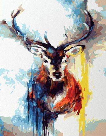 Splatter Buck Antlers Paint By Numbers