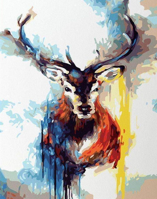 Splatter Buck Antlers Paint By Numbers