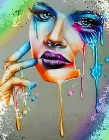 Colorful Woman Splatter Paint By Numbers