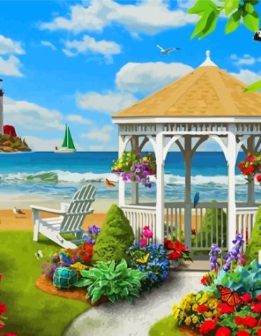Beach Spring Garden Paint By Numbers