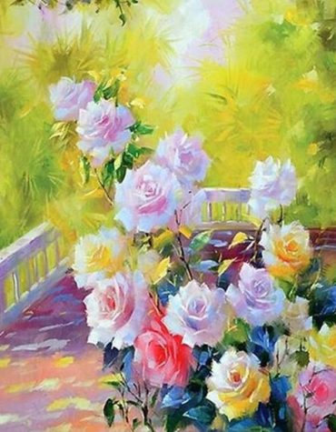 Spring Blooming Roses Paint By Numbers