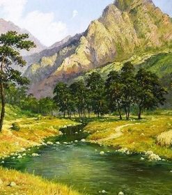 Spring Mountain Landscape Paint By Numbers