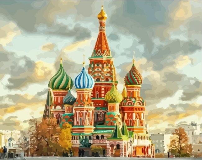 Saint Basils Moscow Landmark Paint By Numbers