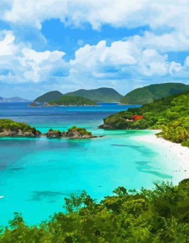 St Thomas Island Seascape Paint By Numbers