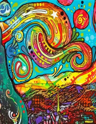 Starry Night Abstract Paint By Numbers