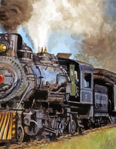 Vintage Steam Locomotive Paint By Numbers