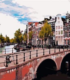 Stone Bridge Amsterdam Landscape Paint By Numbers