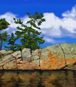 Stone Wall Landscape Paint By Numbers