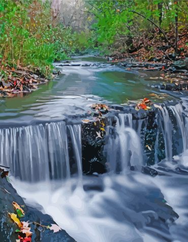 Waterfall Landscape Paint By Numbers