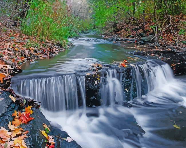 Waterfall Landscape Paint By Numbers