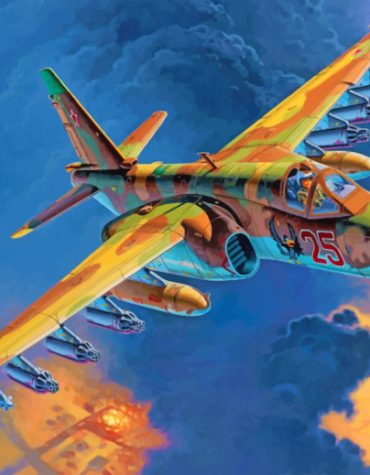 Sukhoi Su 25 Military Aircraft Paint By Numbers